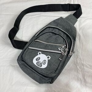 OWNYC Men's White Bear Stash Crossbody Bag Gray -New